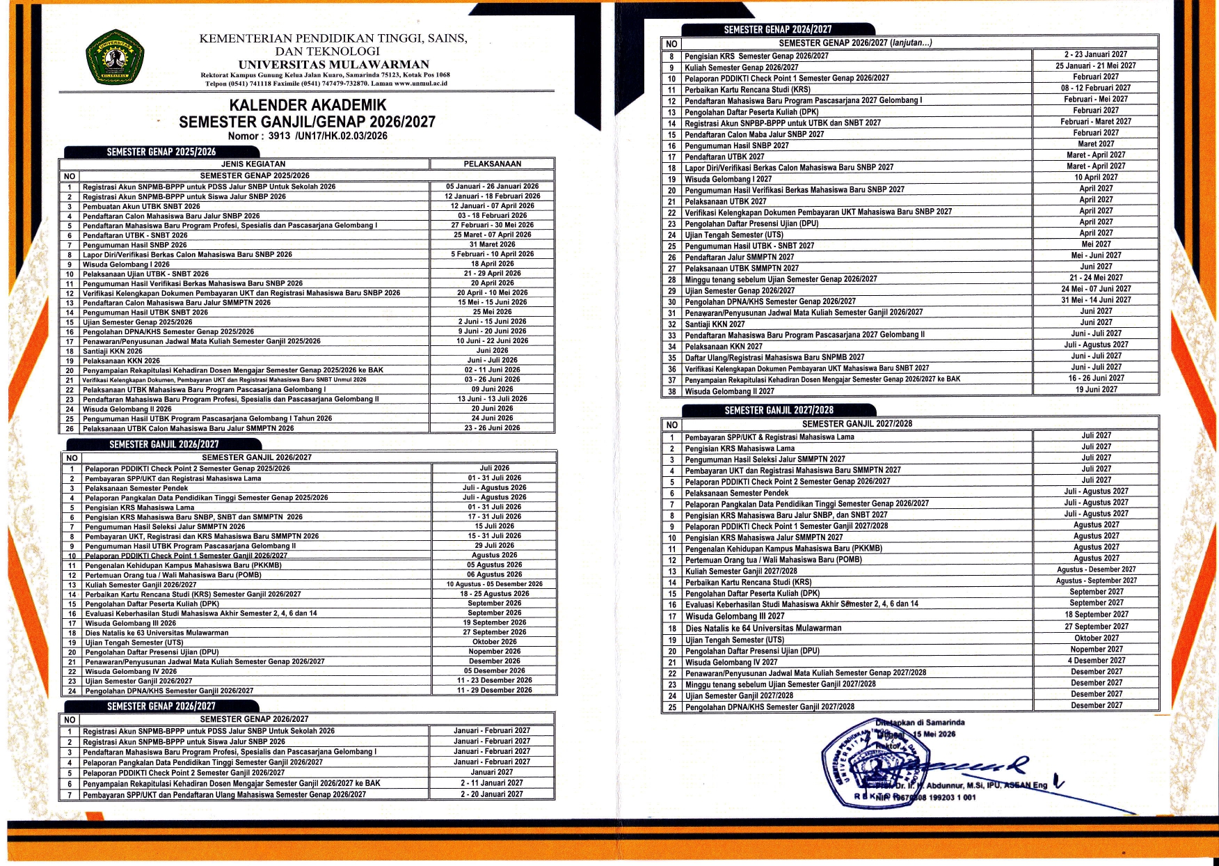 Kalender Akademik 2026/2027